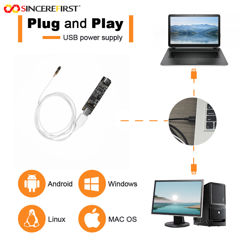 NIR Wide Angle 1080P Sensor OV02C10 USB Endoscope Camera Module